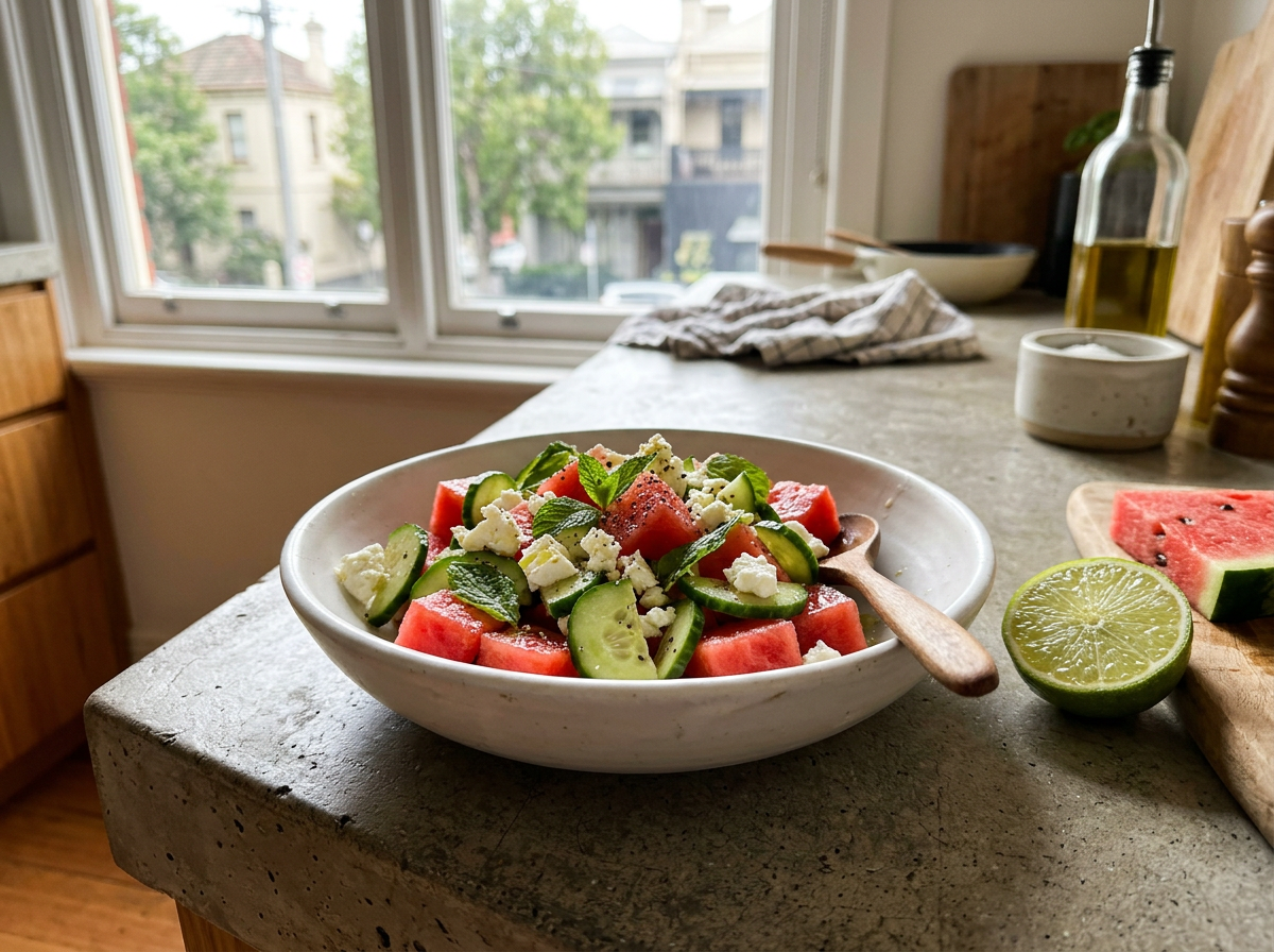 Watermelon Feta Salad for One | Easy Summer Recipe